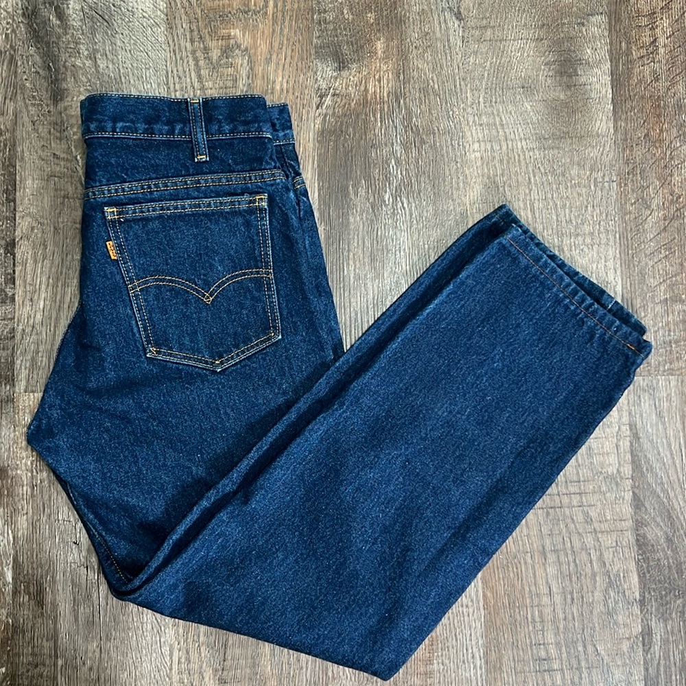 Vintage Orange Tab Levis Dark Wash Denim Jeans - M 32 / 30